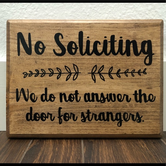 Other - Hand Painted No Soliciting Sign- Wood